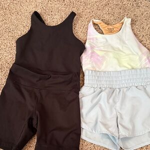 Black and Light Blue Kids Bottoms Set